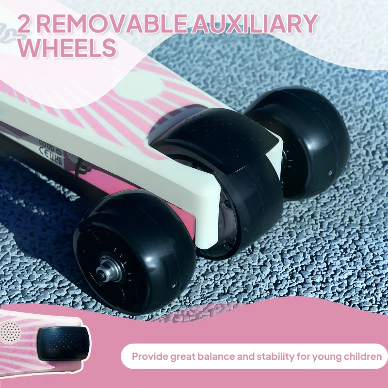 Electric Scooter for Kids Ages 4-7 with LED Lights and Rear Wheels Pink