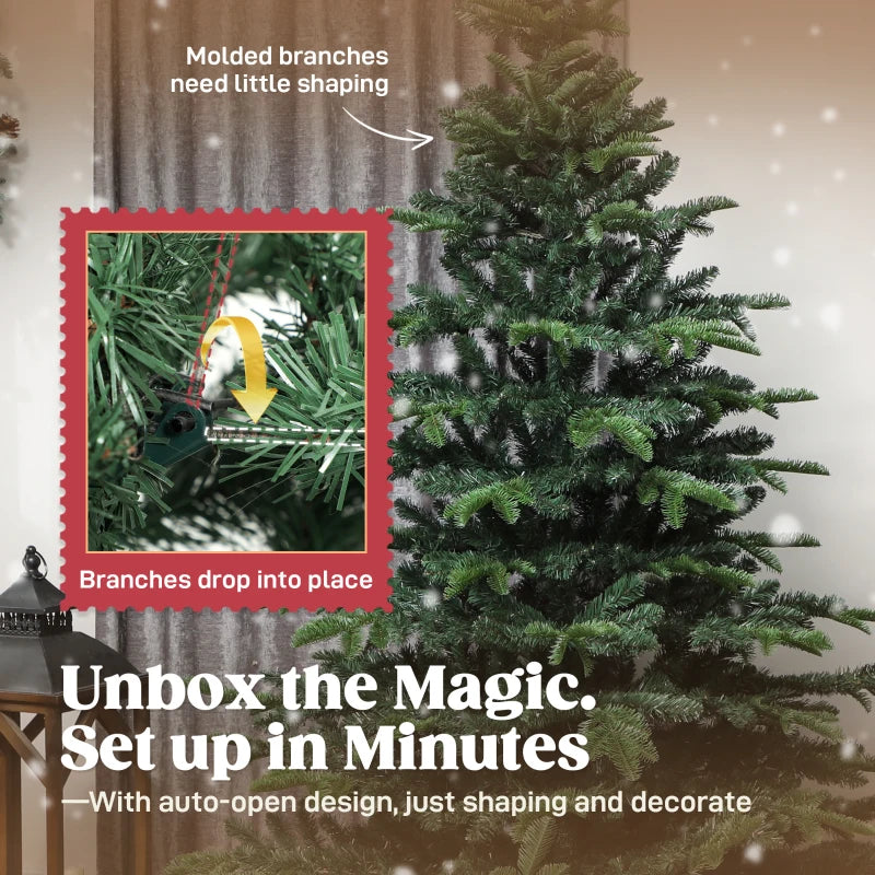 5ft Realistic Green Artificial Christmas Tree - Easy Assembly, Lifelike Branches for Holiday Decor