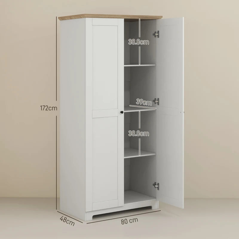 Modern 172cm Freestanding Kitchen Cupboard with Doors and Shelves for Dining Room Storage