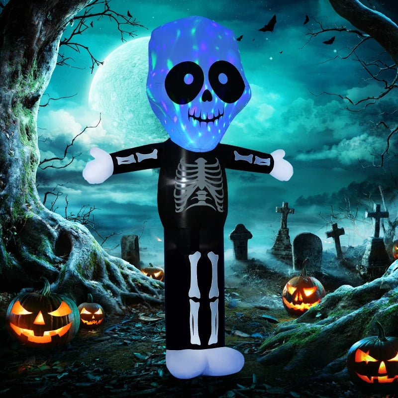 3M Halloween Inflatable Skeleton Ghost Decoration with LED Lights - Perfect Indoor Outdoor Garden Lawn Party Prop