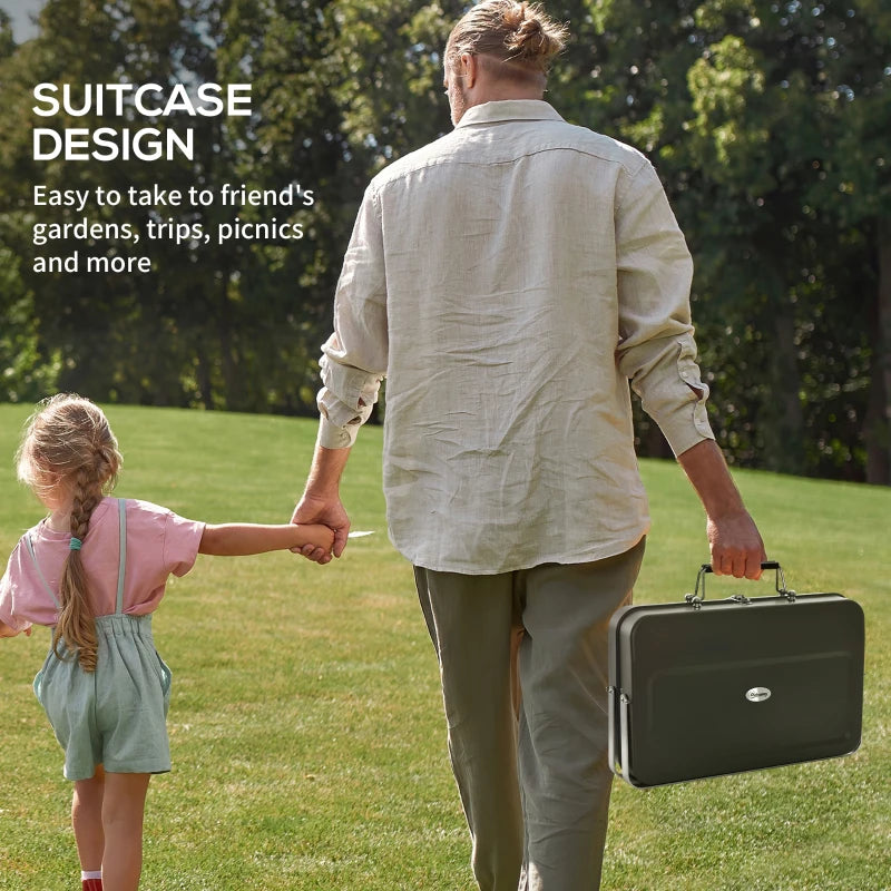 Black Portable Metal BBQ Grill