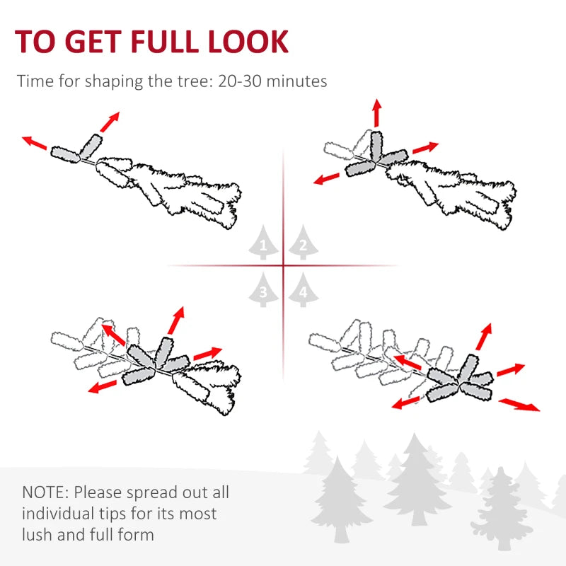 4FT Multicoloured Artificial Christmas Tree with Fibre Optic Lights, Pre-Lit Modes, Metal Stand & Star Holder - Festive Home Decoration