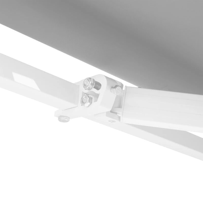 Light Grey Manual Awning For Garden Patio - 3.95m x 2.5m