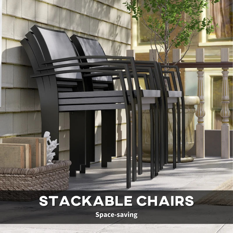 5-Piece Grey Outdoor Garden Dining Set - Perfect for Patio and Backyard