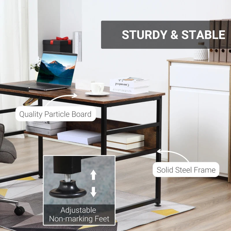 Adjustable Drafting Table Art Desk - Multifunctional Craft Workstation with 15-Level Tiltable Top & Storage Shelf - Rustic Brown
