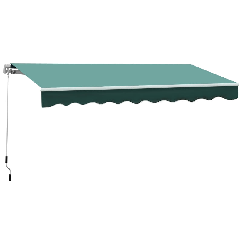 3m x 2.5m Manual Retractable Awning - Dark Green