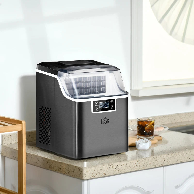 3.2L Compact Ice Maker with LCD Display and Accessories in Black