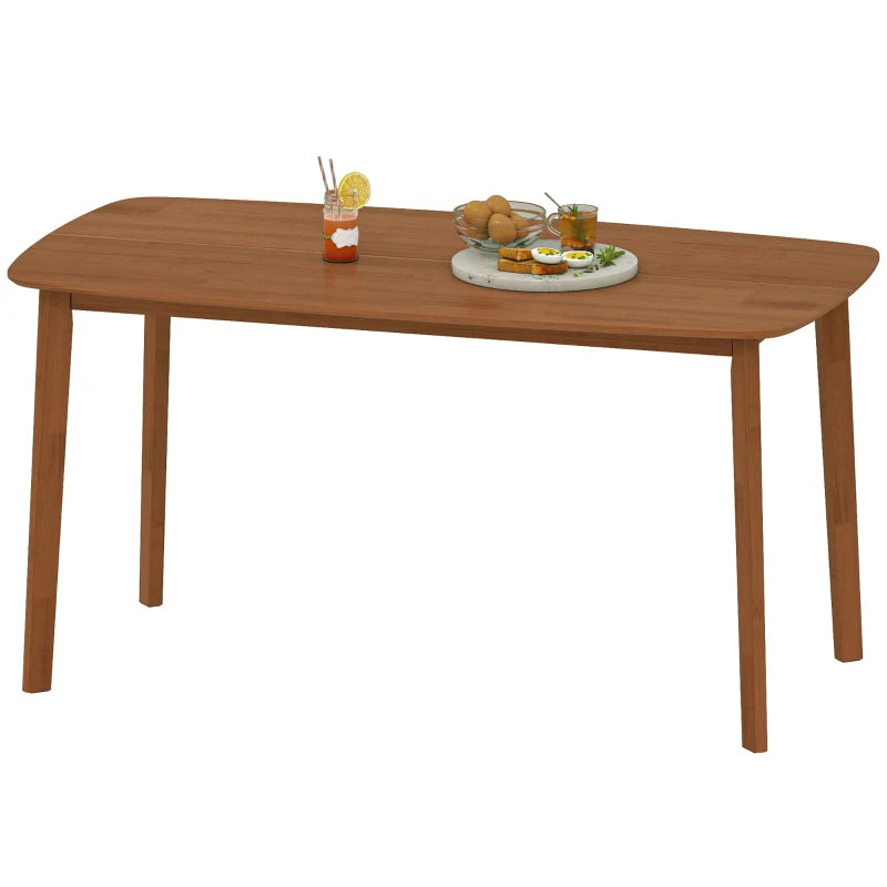 Light Brown Pine Wood Rectangular Dining Table - Modern Design, Durable, Perfect for Family Gatherings and Dining Rooms