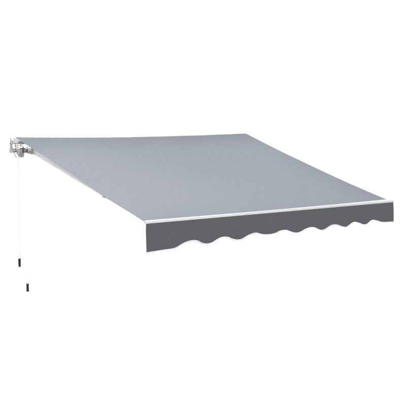 Light Grey 2.5m x 2m Garden Patio Manual Awning Canopy