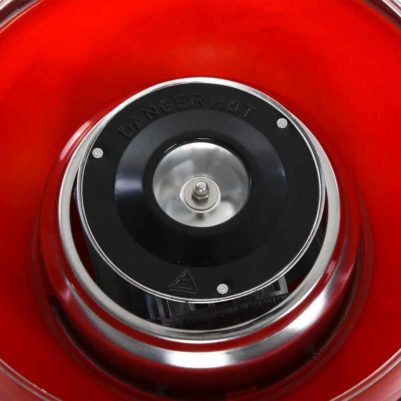 450W Electric Candyfloss Machine Kit - Non-Stick Plates, Fairground Fun for Kids & Adults, Perfect Party Gift, Red Metal Body & Accessories