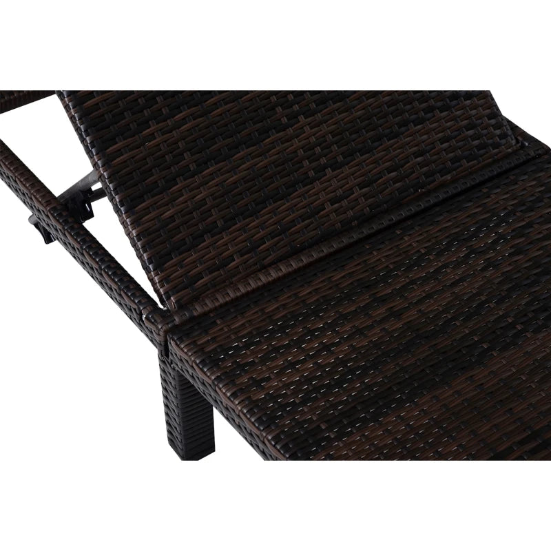 White Rattan Sun Lounger with Padded Cushion & Headrest