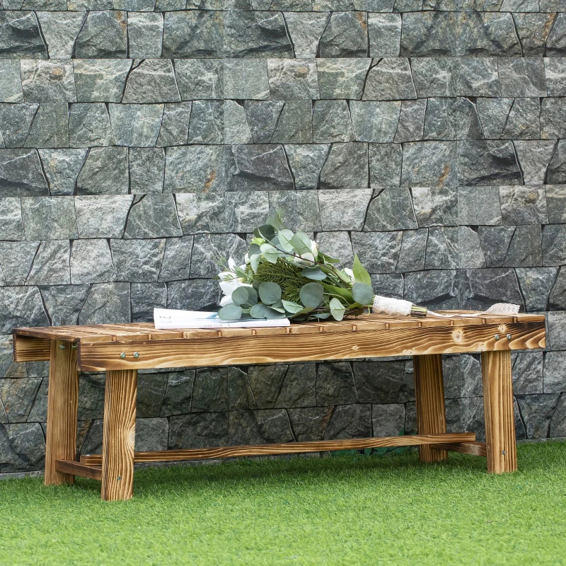 Carbonised Fir 2-Seater Wooden Garden Bench 110x38x35 cm