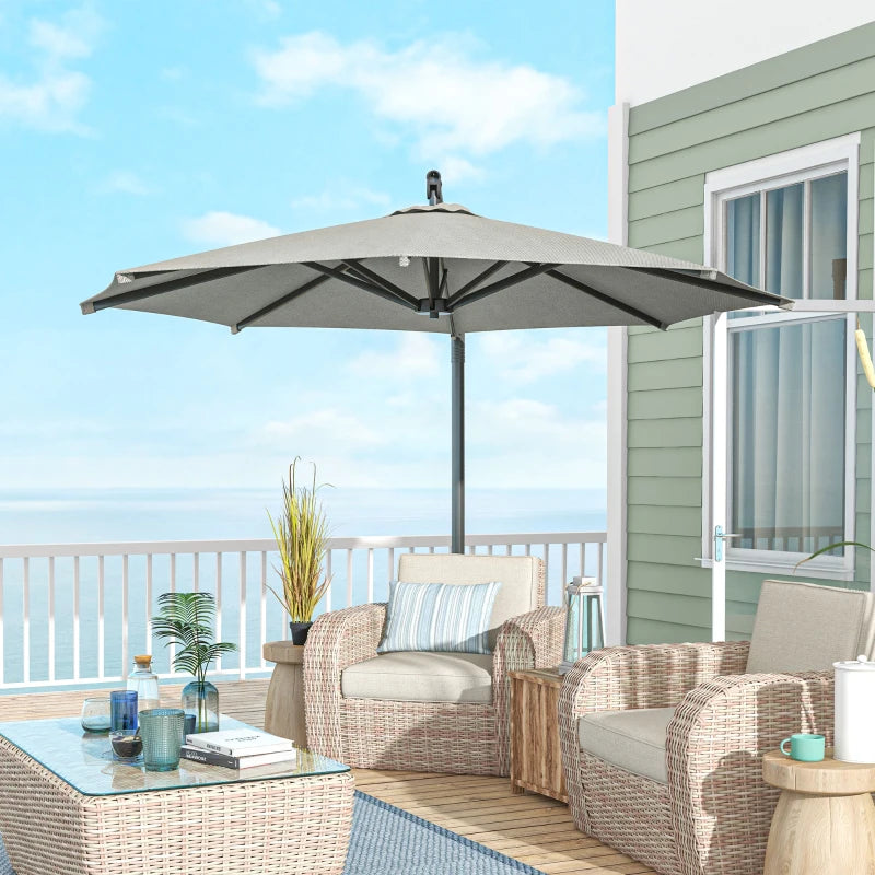 Beige 3m Overhanging Parasol with 360° Rotating Movement