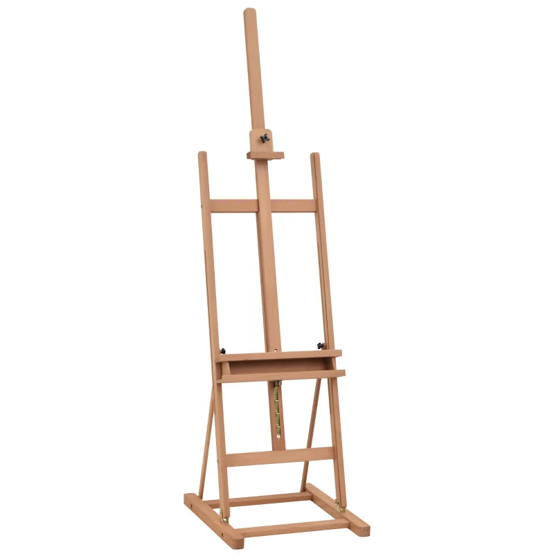 Vinsetto H-Frame Wooden Easel Stand - Adjustable 171-230cm Height, 0-80° Angles, Beech Wood Art Display for Weddings & Paintings