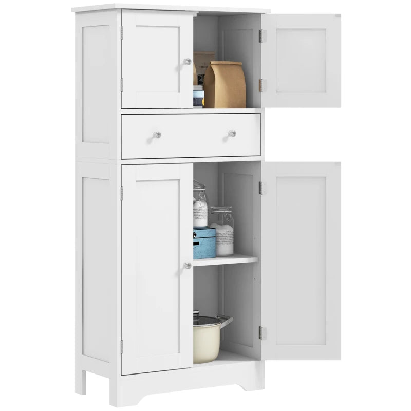 Multi-Storage Freestanding Kitchen Cabinet - Elegant White Design for Organized Kitchen Storage & Space Saving Solutions