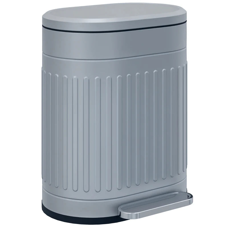 20L Grey Metal Kitchen Bin with Soft-Close Lid - Stylish and Durable Waste Container for Home and Office
