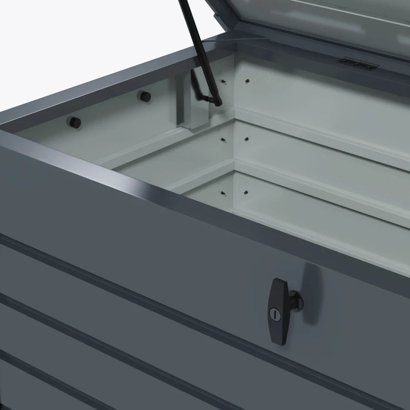 Galvanised Steel Garden Storage Box with Lock