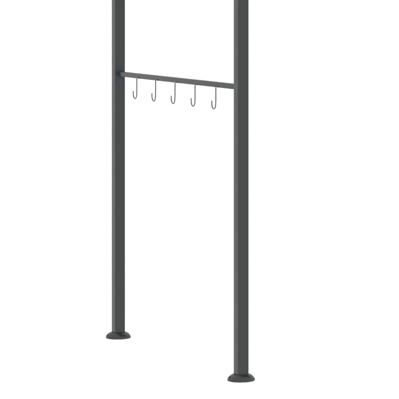 Dark Grey BBQ Grill Gazebo Tent with Metal Frame and Curved Canopy