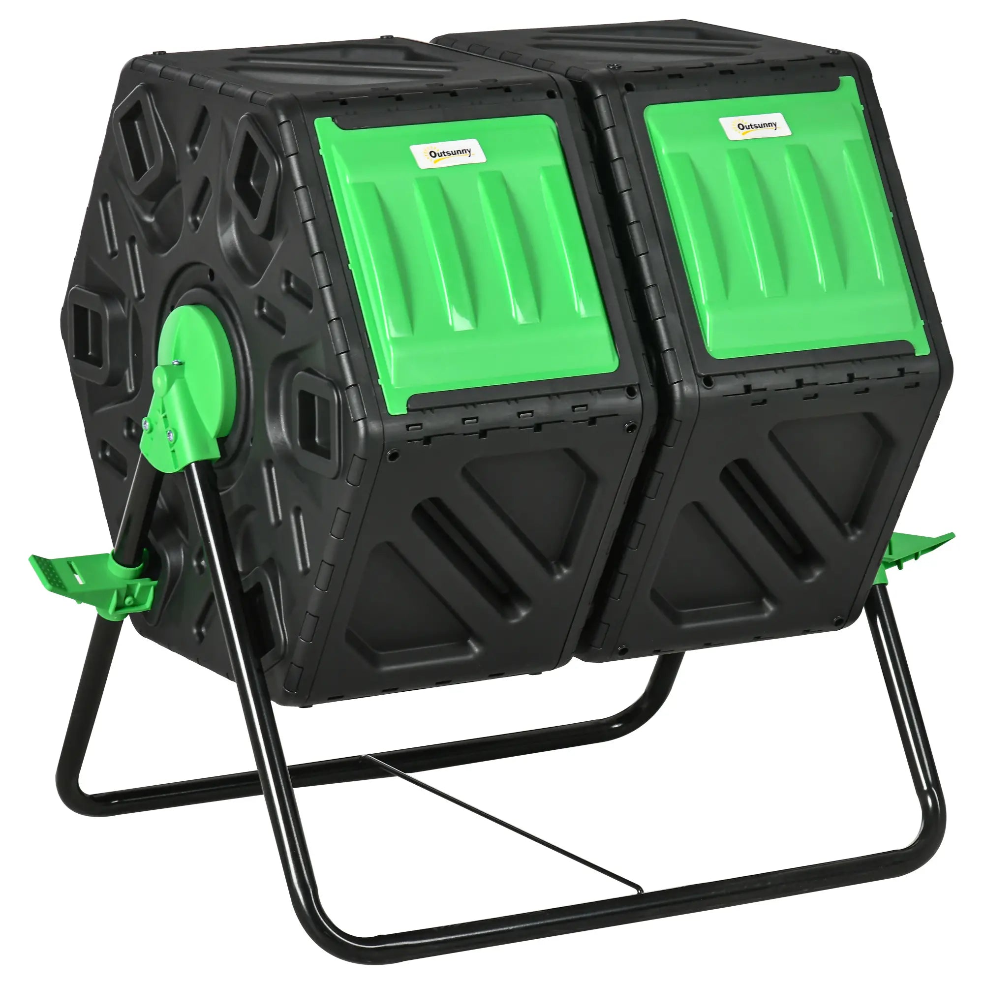Black 130L Double Chamber Composter