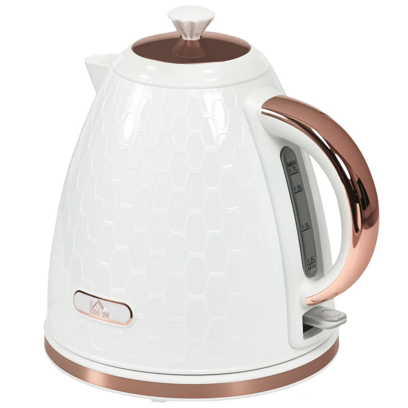 3kW Rapid Boil Honeycomb Kettle in Cream - Stylish Electric Tea Kettle for Fast Boiling and Modern Kitchen Decor