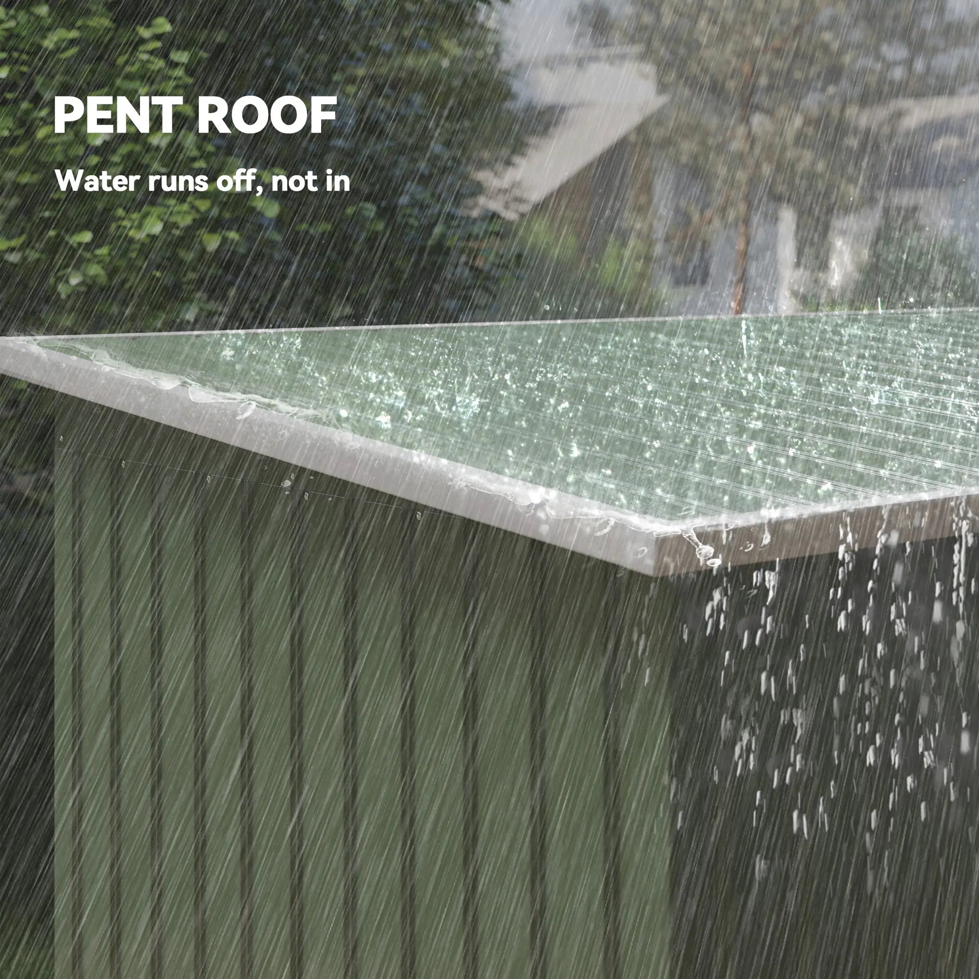 9ft x 4ft Green Shed With Foundation Kit, Ventilation and Double Doors