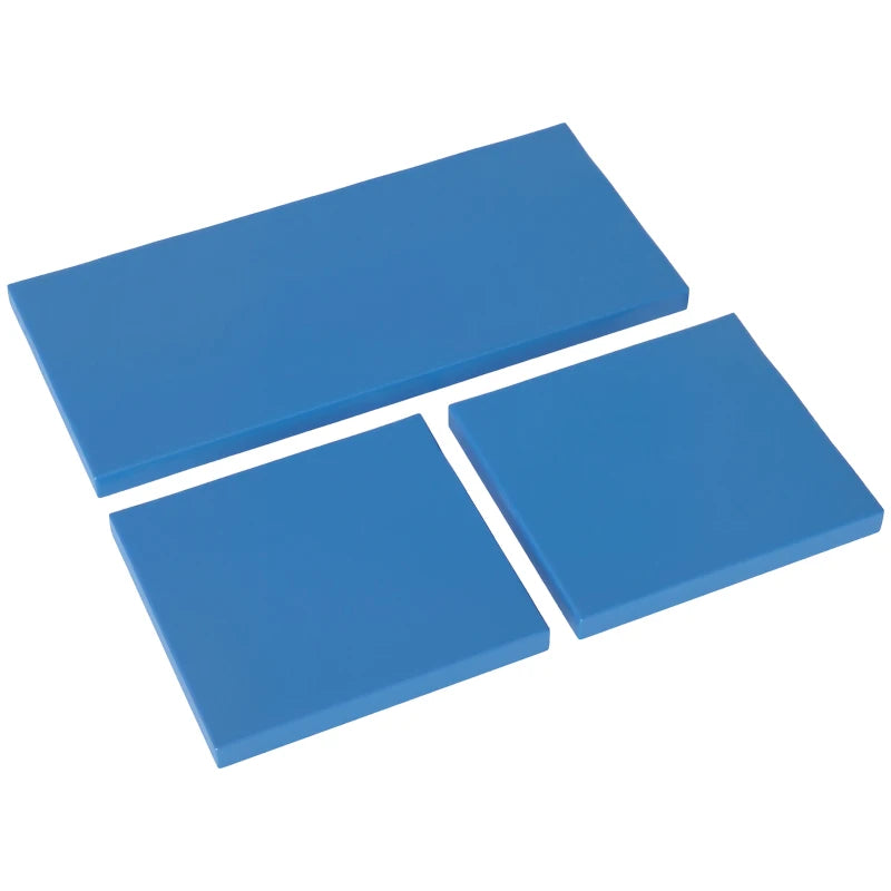Sky Blue Outdoor Seat Cushion Pads for Rattan Furniture - 3 Piece Set, 45x45 cm