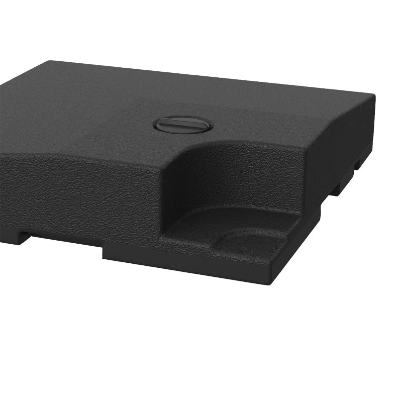 4-Piece Heavy Duty Parasol Base - 120KG Sand/80L Water Fillable - Cross Stand & Cantilever Holder