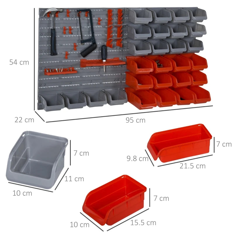 Efficient 44 Piece Wall Tool Storage Solution