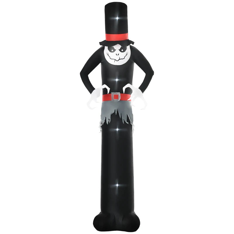 Giant 10ft Halloween Inflatable Ghost with Hat - LED Blow Up Scary Outdoor Decoration for Yard, Garden & Party
