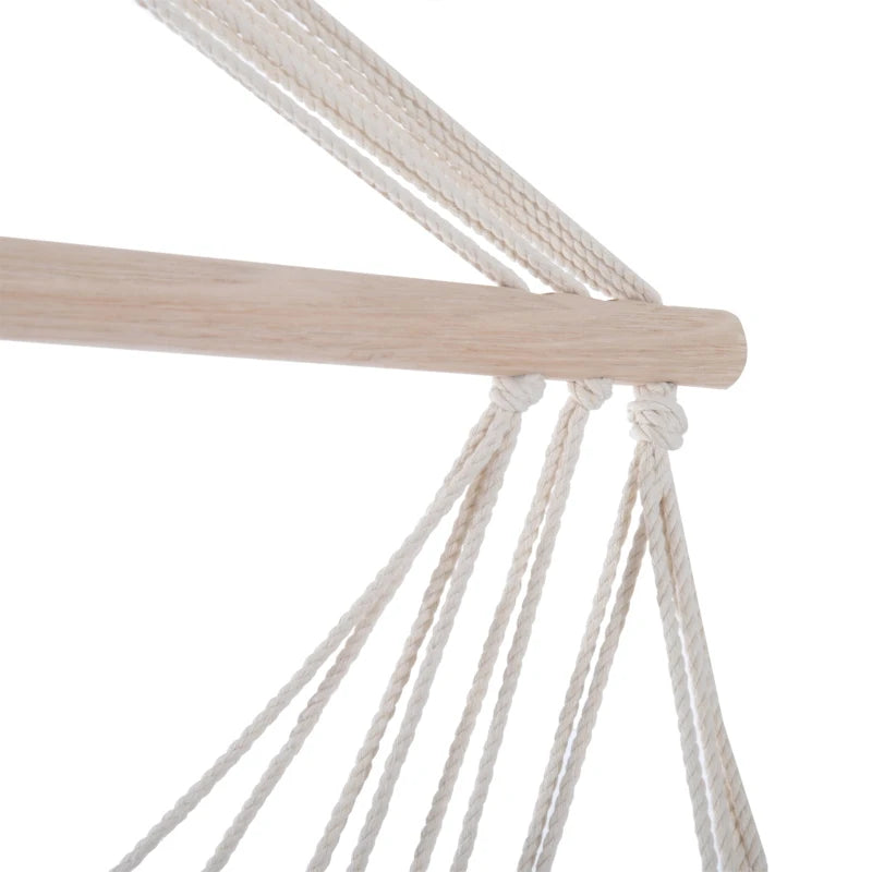 Red Hanging Rope Hammock Chair with Padded Seat & Backrest