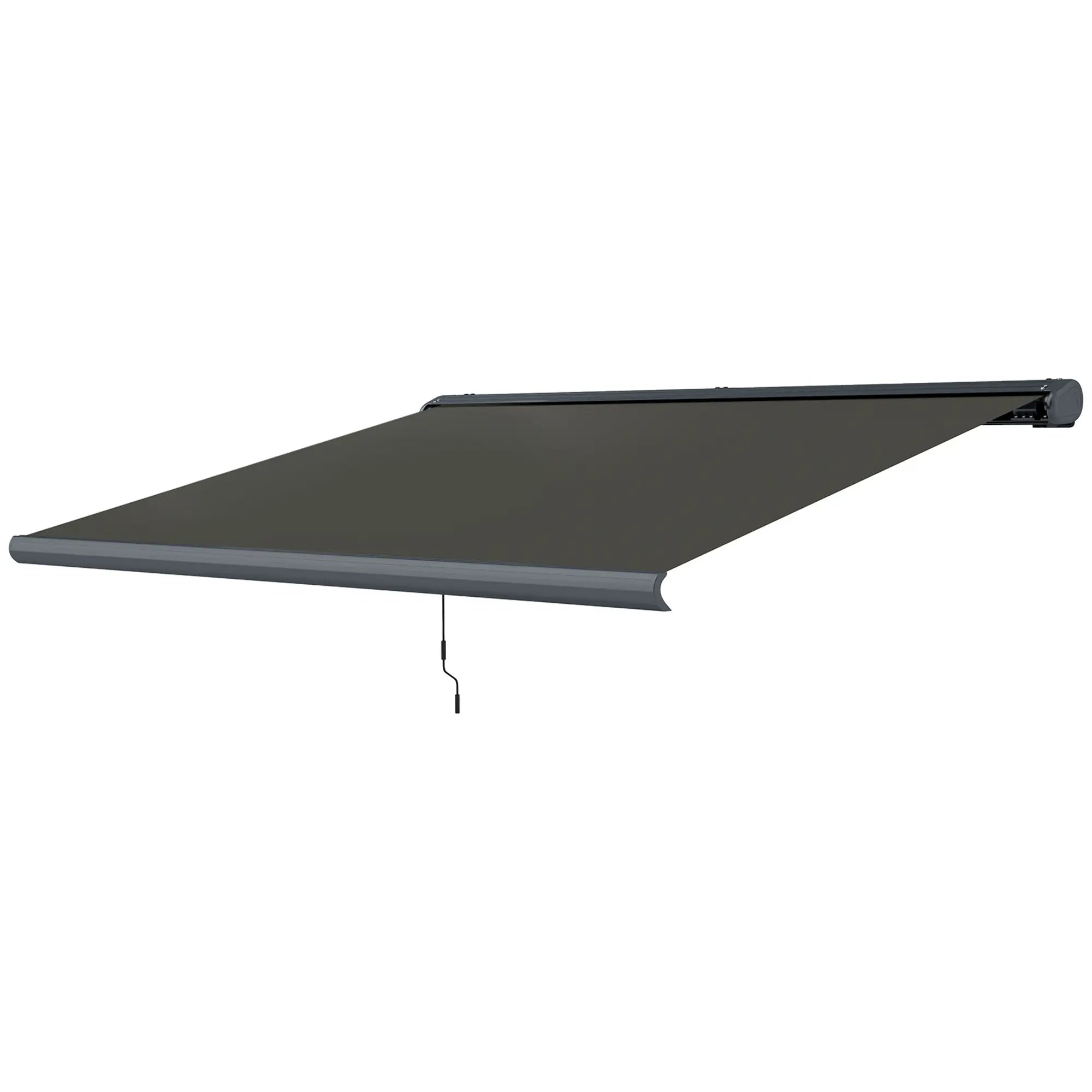 4m x 3m Retractable Electric Awning With Remote and Dark Grey Aluminium Frame UPF50+