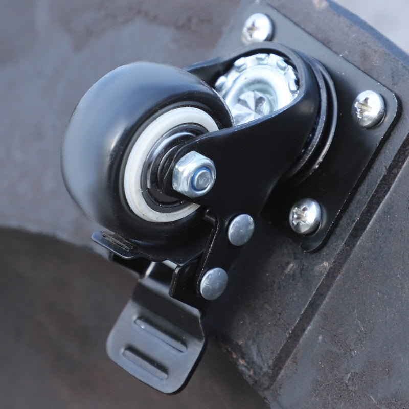 Black Resin Patio Umbrella Base with Wheels