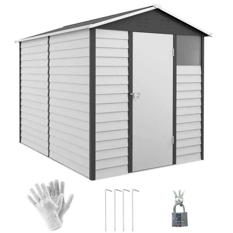 White 9ft x 6ft Metal Shed