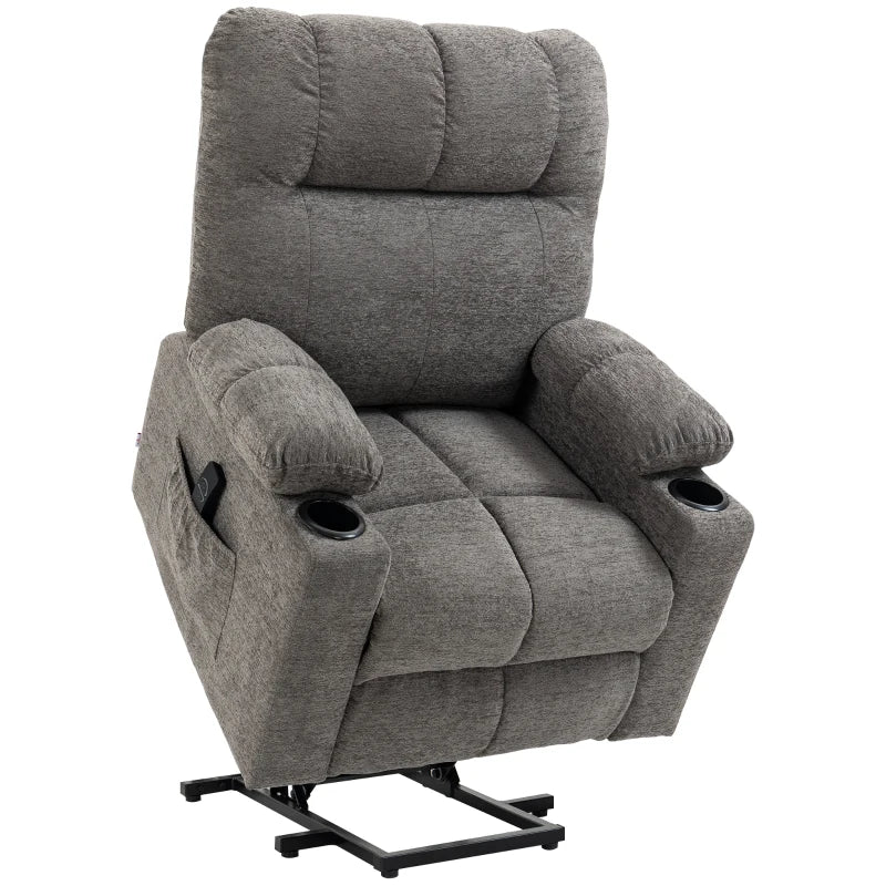Electric Riser Recliner Chair for Elderly with Remote Control - Comfortable Power Lift Chair in Grey