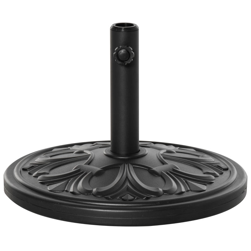 Black Round Patio Umbrella Base Stand - 13kg Weight for Outdoor Garden