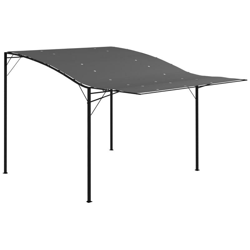 Charcoal Grey Metal Patio Gazebo Awning 3x2.5m
