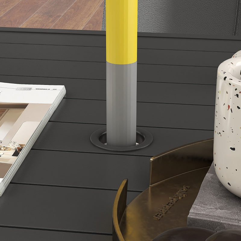 Dark Grey Outdoor Dining Table for Four with Parasol Hole