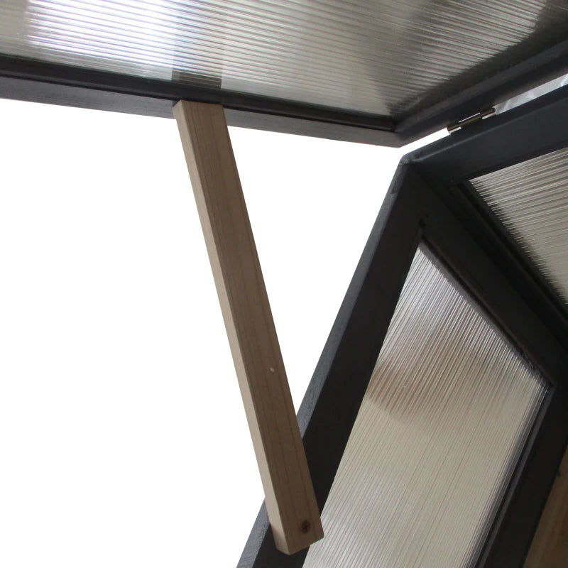 Grey Wood Cold Frame Greenhouse with Elevated Garden Box