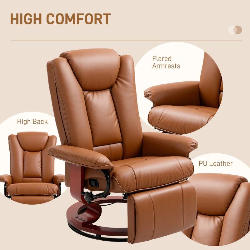 Brown Faux Leather Recliner Chair for Ultimate Comfort and Style in Your Living Room