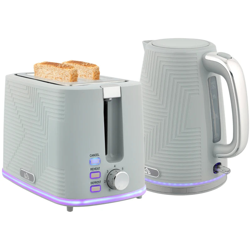 Stylish Grey Kettle and Toaster Set - Modern Kitchen Appliances for Effortless Breakfasts and Elegant Home Decor