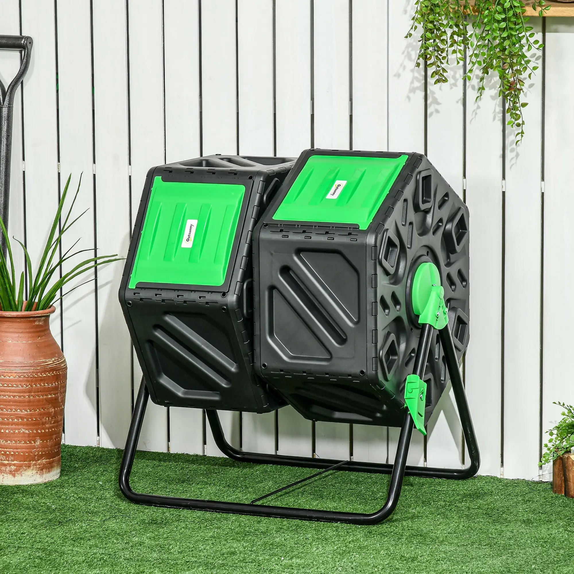 Black 130L Double Chamber Composter