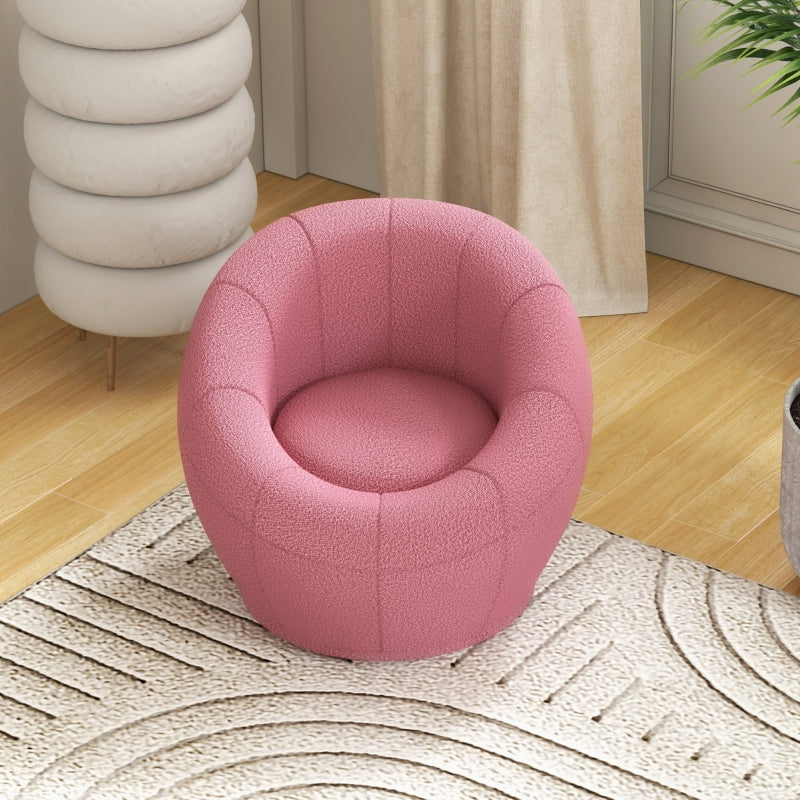 Stylish Swivel Upholstered Accent Chair for Living Room, Bedroom or Home Office in Pink
