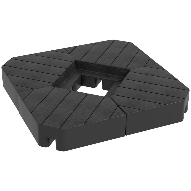 Black Cantilever Parasol Base Weights, Set of 4, 80kg Sand or 60kg Water Filled