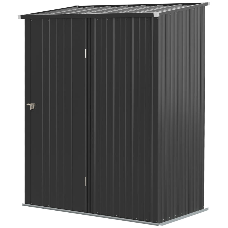 5.3ft x 3.1ft Black Metal Shed