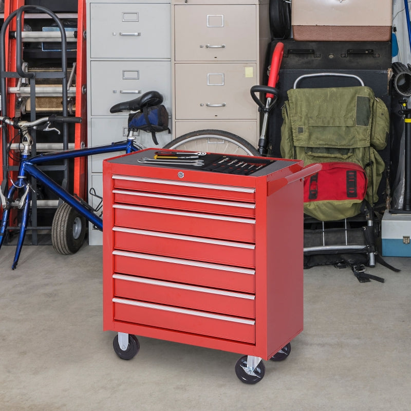 Red DURHAND Tool Box On Wheels