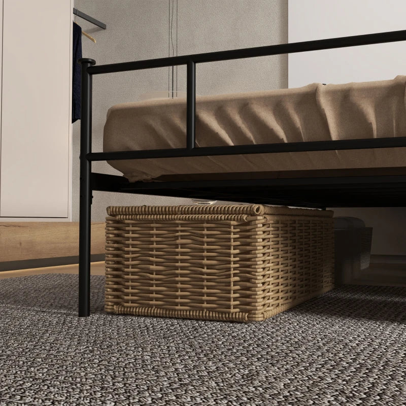 King Size Metal Bed Frame with Headboard & Footboard - 5ft4 Bed Base with 31cm Under-Bed Storage for Bedroom