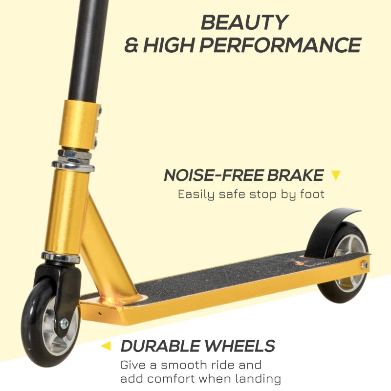 Gold Tone Stunt Scooter for Beginners - 360° Tricks, Lightweight Aluminium Deck, ABEC 7 Bearings, Ages 14+