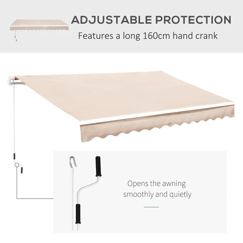Ivory 3m x 2.5m Manual Retractable Awning