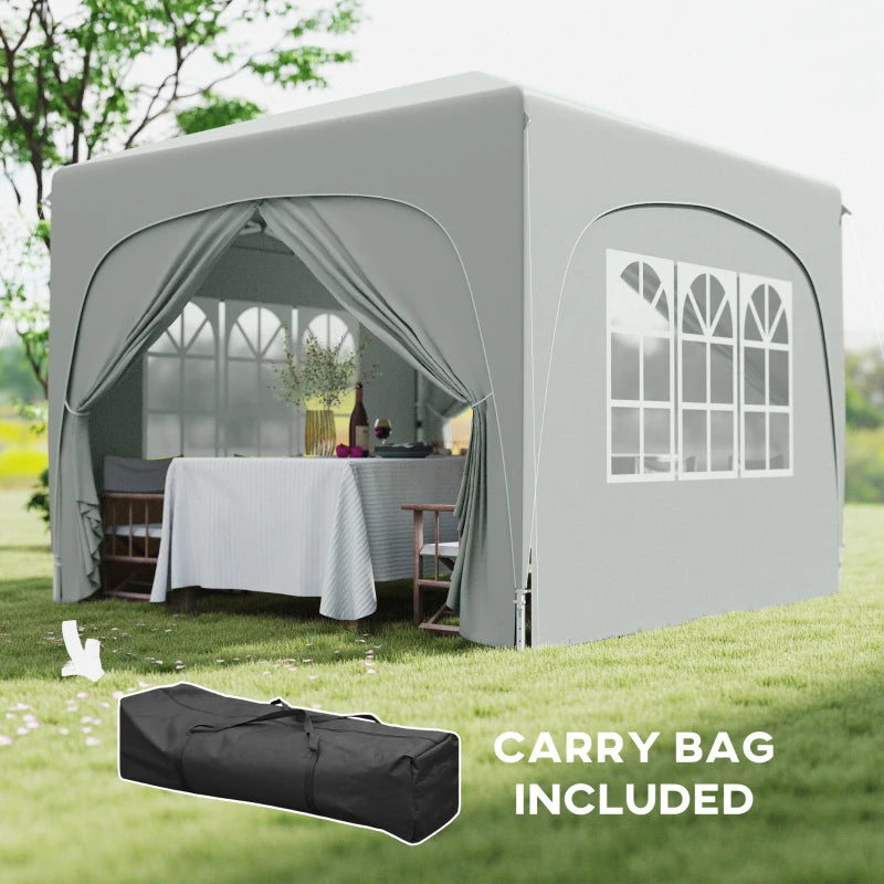 Light Grey 3x3m Pop-Up Gazebo with Accessories