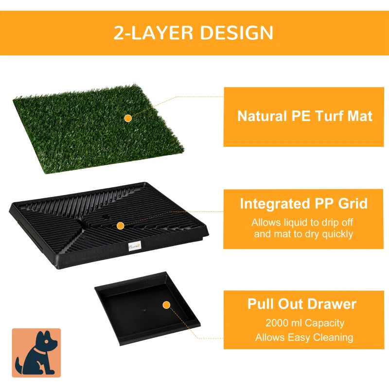 Indoor Pet Dog Toilet Mat - Potty Training Grass Restroom with Tray & Loo Pad for Easy Cleanup